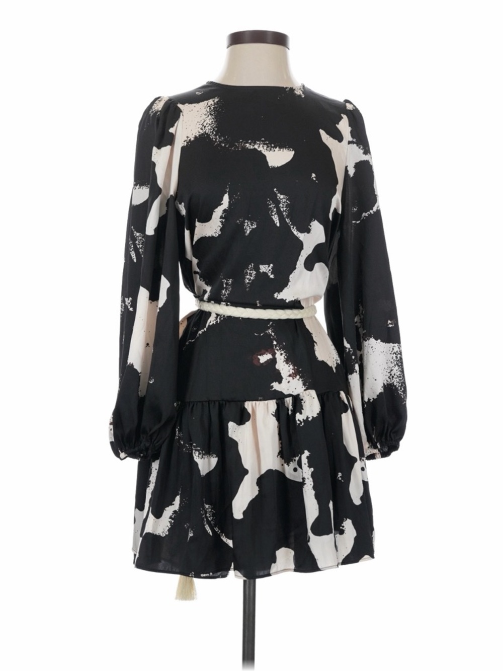 NWT! Alexis x Target Long Sleeve Abstract Print Rope Belt Dress. Size Small. - Picture 6 of 16